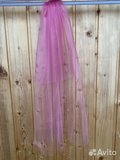 Фата на заколке розовая для девичника