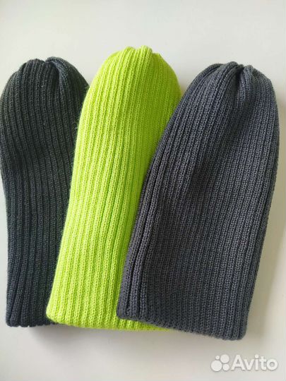 Шапки резинки бини двойные без отворота
