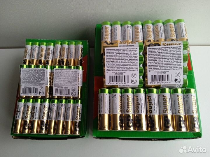 Батарейки алкалиновые GP ааа, аа