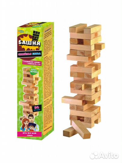 Настольная игра дженга Семейная битва, 32см