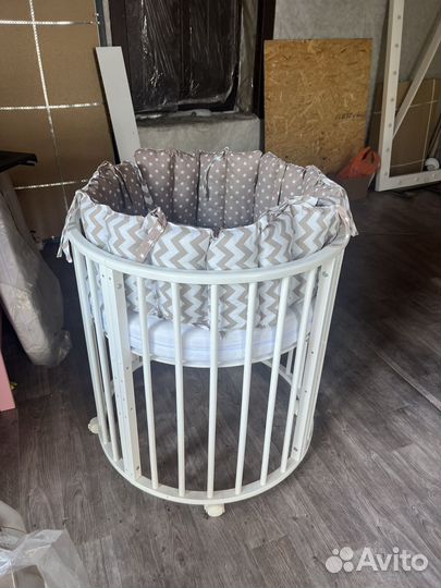 Круглая кроватка трансформер 7в1