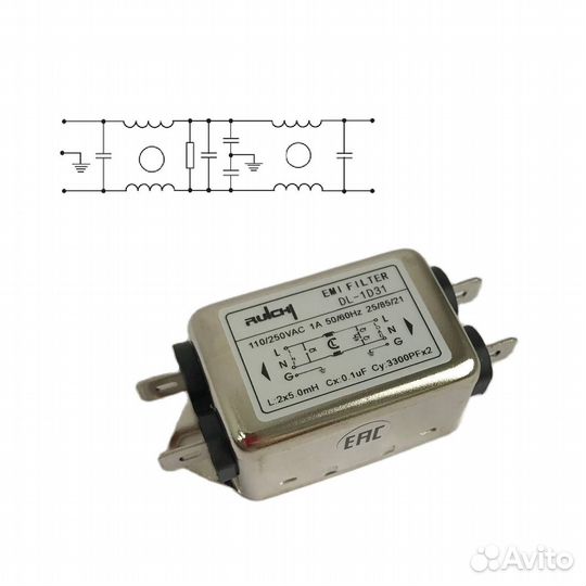 1 шт Сетевой фильтр однофазный DL-1D31 1A 250V