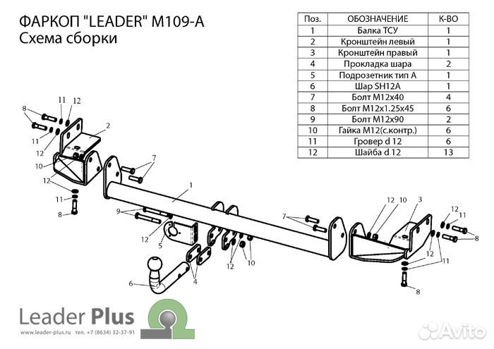 Фаркоп для Mitsubishi Grandis