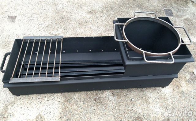 Мангал с печью под казан