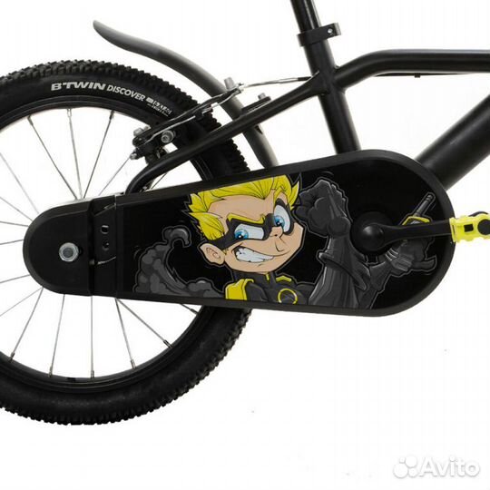 Детский велосипед 16” B’Twin чёрный dark hero 500