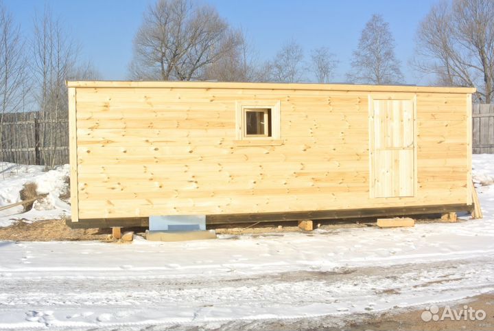 Перевозная мобильная баня 2.3x7м