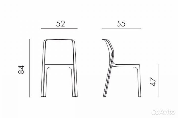 Nardi, Италия Стул Bit, бирюзовый