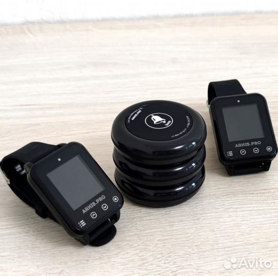 Кнопка вызова официанта с часами-пейджер Элит