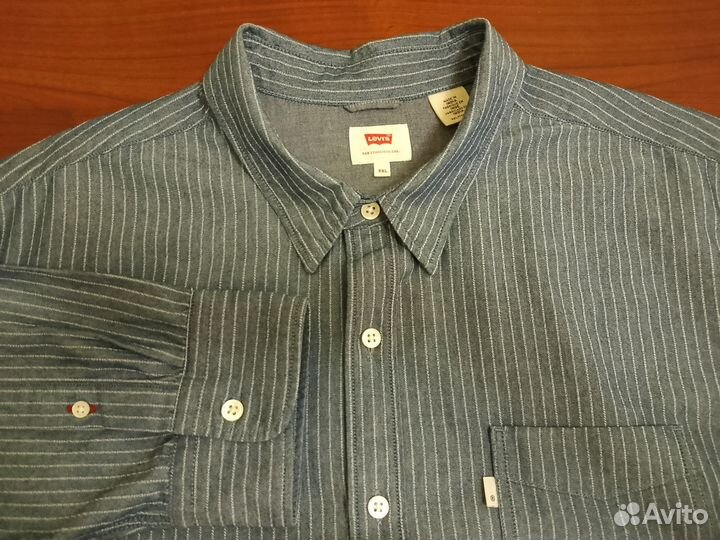 Оригинал Levi's Рубашка под джинс в полоску XXL