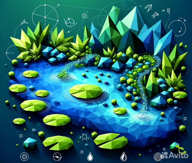 Хлорелла для очистки водоёмов, 5 литров