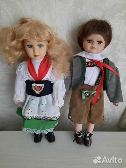 Пара винтажных немецких кукол