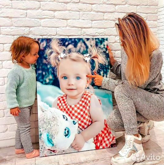 Портреты по фото на холсте на праздник с доставкой