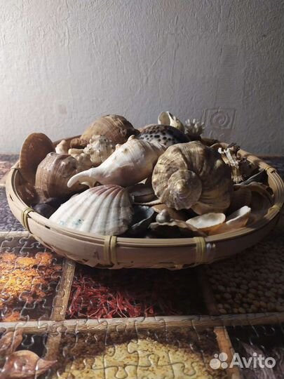 Декоративная корзинка с ракушками