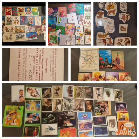 Открытки, календарики, наклейки panini СССР и 90х