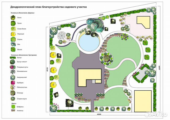 Ландшафтный проект 22 сотки земельного участка \ П