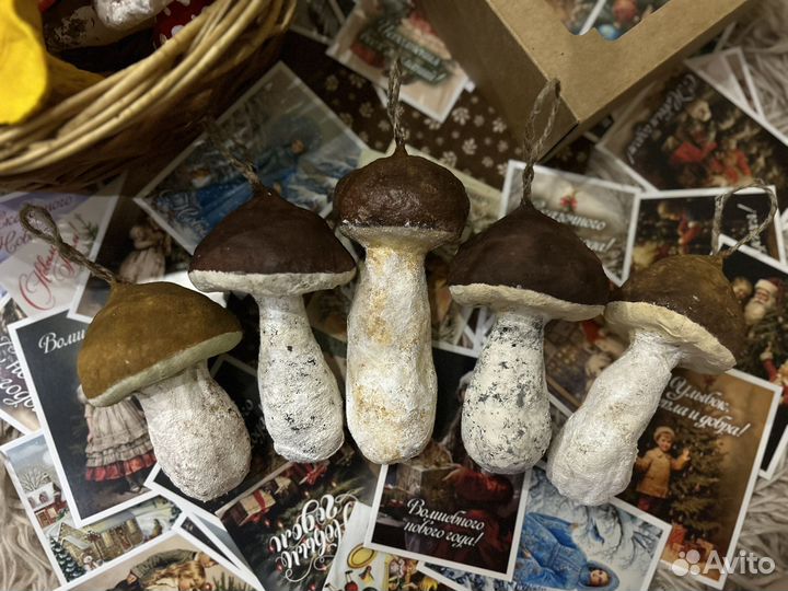 Ватные елочные игрушки набор