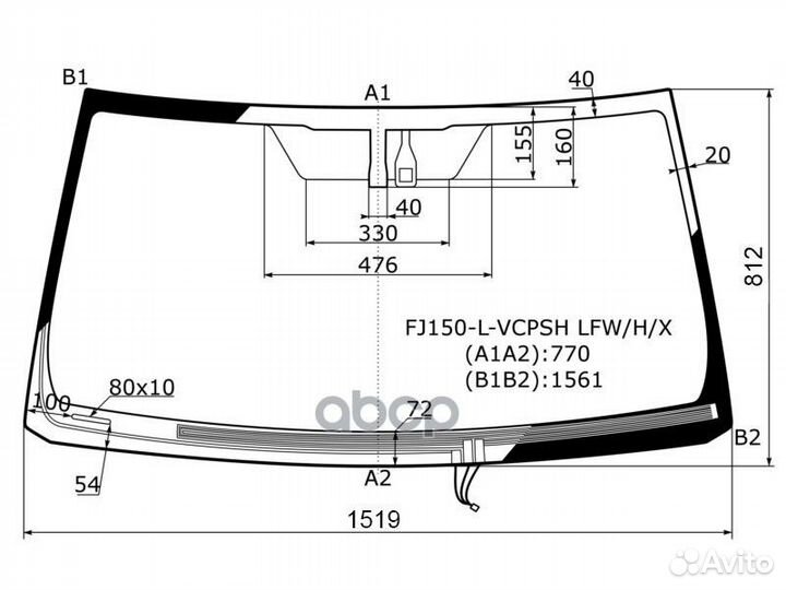 Стекло лобовое c обогревом щеток + дд toyota LA