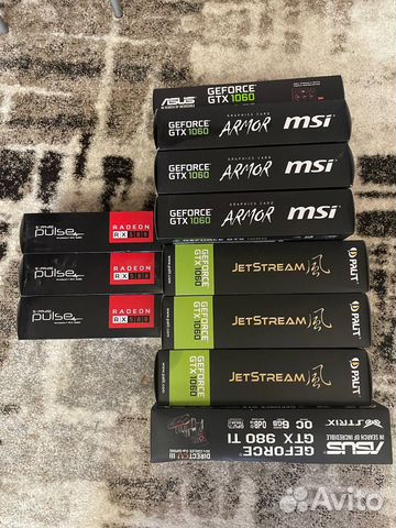 Видеокарты GTX 1060 6gb, RX580 8gb