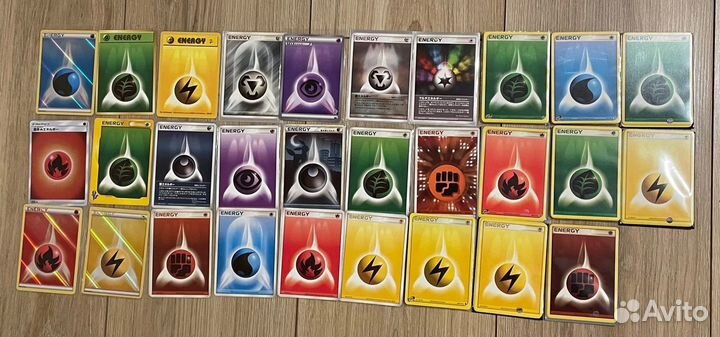 Винтажные карточки энергии Покемон