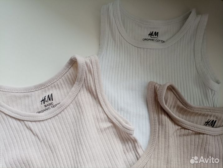 Одежда пакетом на 2-4 мес боди-маечки H&M