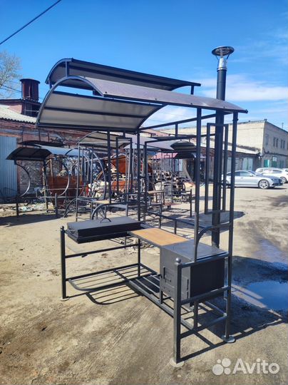 Мангал с печью под казан