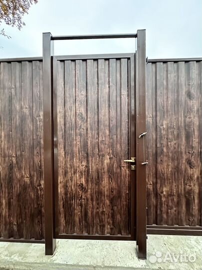 Откатные ворота и забор