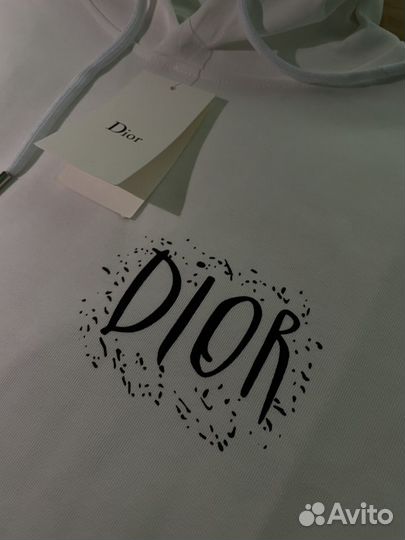 Черное худи толстовка с капюшоном Dior