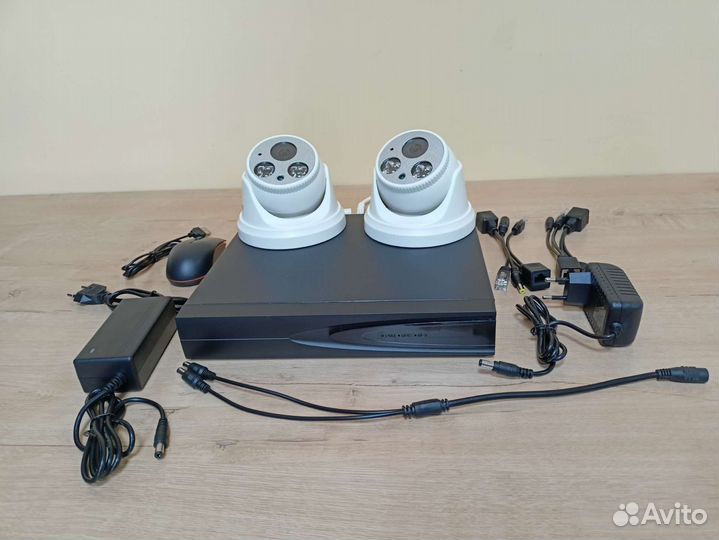 Комплект видеонаблюдения 2 шт ip камер, гарантия