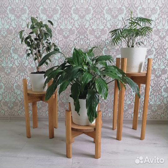 Подставка для цветов напольная деревянная