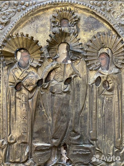 Икона Святые в окладе