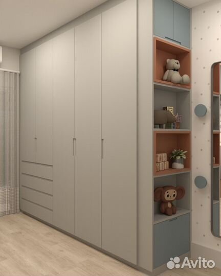 Распашные шкафы с боковыми полками