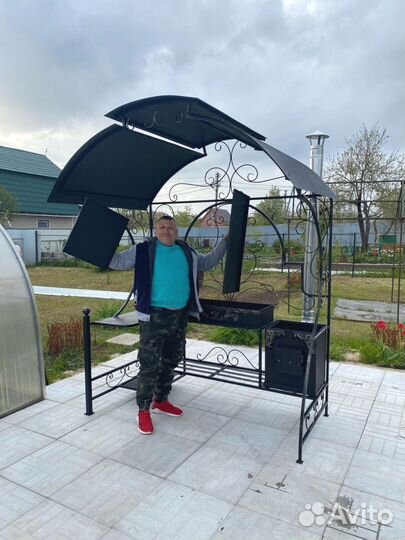 Мангальная зона с крышей