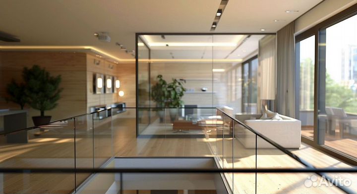 Стеклянное ограждение под кдюч