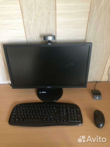 Монитор Acer 22 дюйма с видеокамерой HP + микрофон