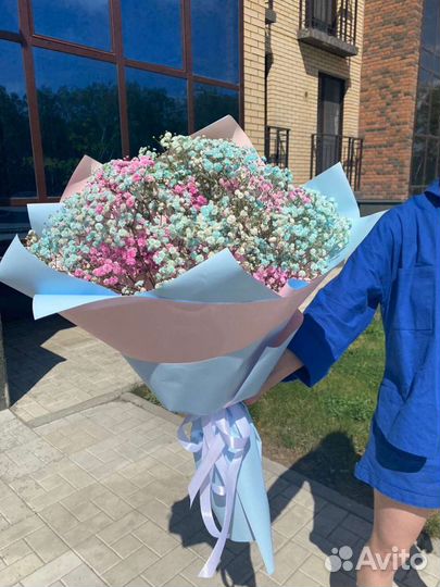 Букет цветы из гипсофилы, доставка