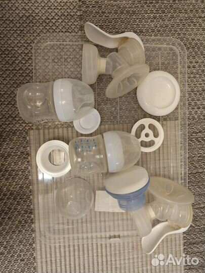 Молокоотсос avent ручной 2 шт и комплектующие