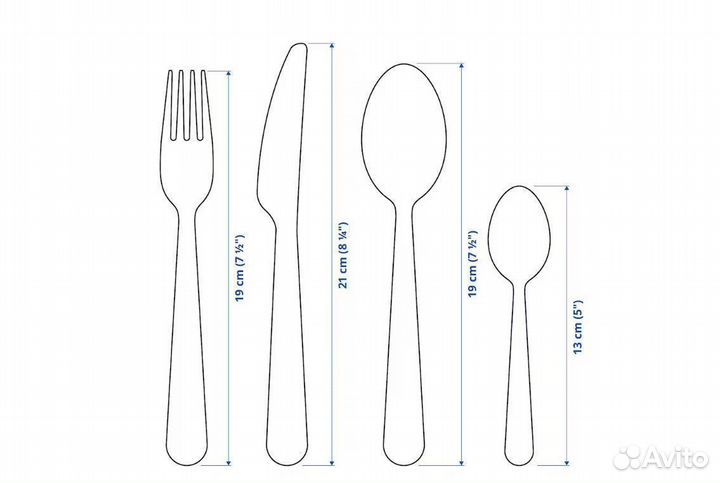 Столовые приборы IKEA Dragon 24 предмета оригинал