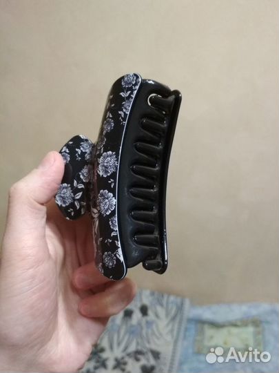 Краб для волос с цветочным принтом