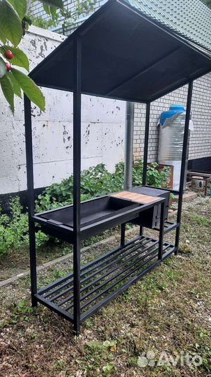 Мангал лофт с крышей