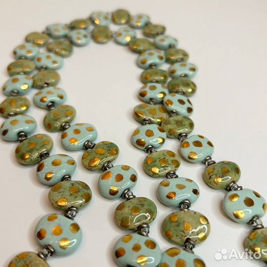 Бусы зелено-голубые