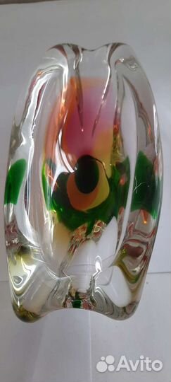 Винтажная пепельница цветное стекло чсср