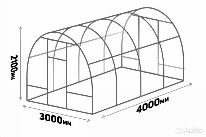 Теплица 3 на 4 усиленная