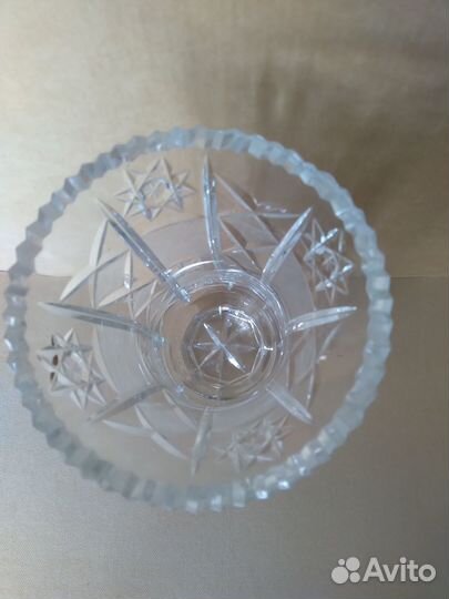 Ваза для цветов хрустальная Чехия