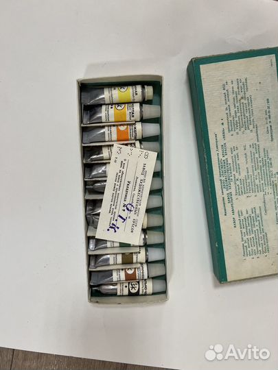 Краски нева № 4 1965 год СССР 12 красок коробка