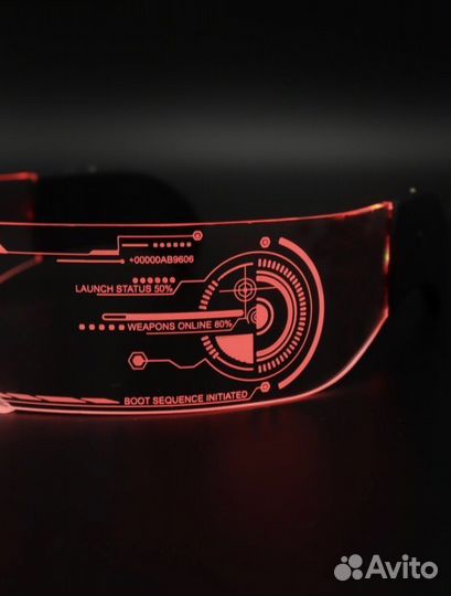 Светящиеся LED прозрачные неоновые очки