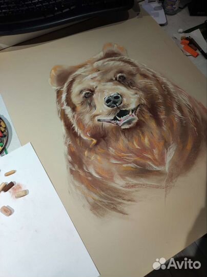 Картина ручной работы, пастельная живопись