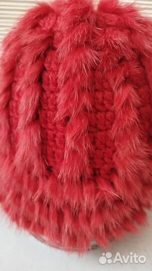 Шапка шарф вязаные с норкой