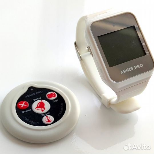 Беспроводная кнопка вызова официанта с часами