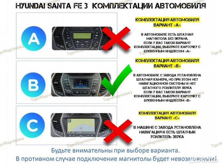 Магнитола Hyundai Santa Fe 3 12-18г Компл B 6/128G