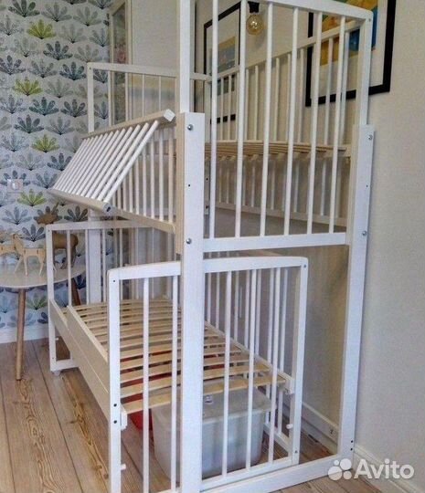 Кроватка детская для погодок двухъярусная